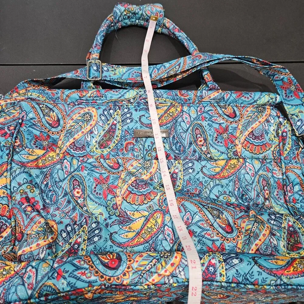 Cynthia Rowley Quilted Paisley Tote Blue Multicolor Colorful Paisley Travel Bag